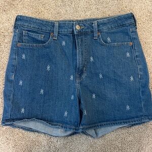 Denim Frayed Hem Women's Shorts - Blue